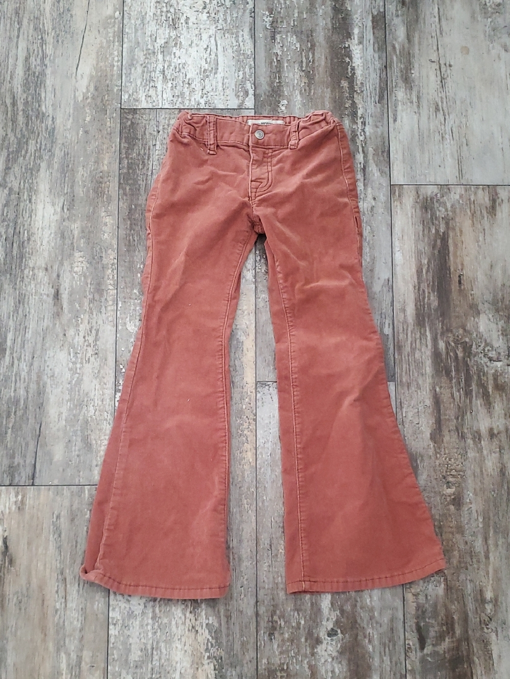 Kids Rust Corduroy Flare Pants - Casual Everyday Bottoms